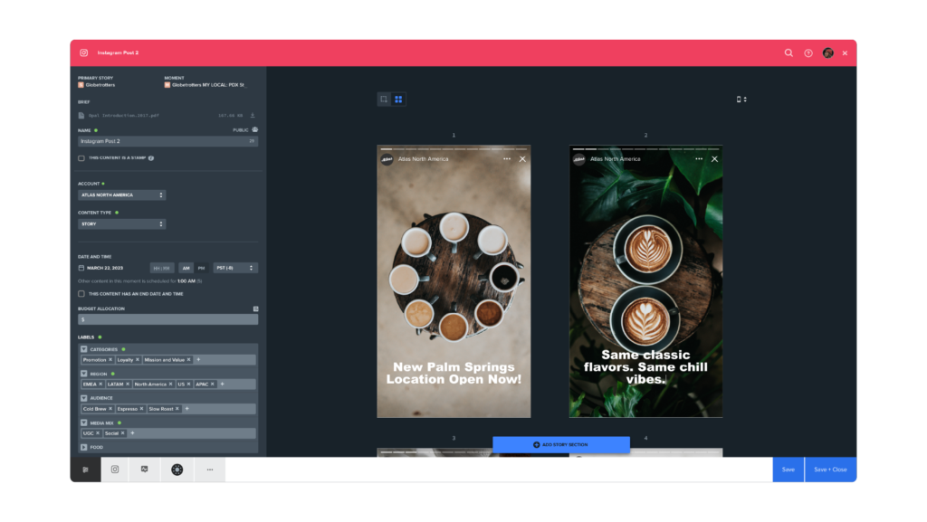 Opal features expanded social media carousel previews